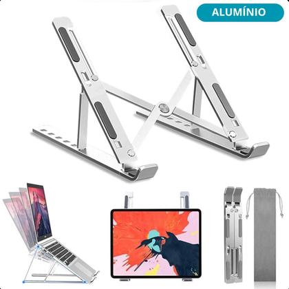 Imagem de Suporte Ergonômico Para Notebook Articulado Dobrável Aluminio