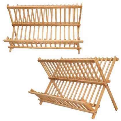 Imagem de Suporte Escorredor de Louças Porta Pratos 15 Divisórias em Bambu 43cm Hauskraft
