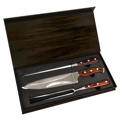 Suporte Espeto em Aluminio com 5 Furos + Kit Churrasco Faca, Garfo e Chaira Imagem de Suporte Espeto em Aluminio com 5 Furos + Kit Churrasco Faca, Garfo e Chaira