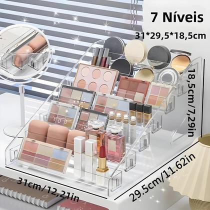 Imagem de Suporte Expositor De Esmaltes Em Acrílico Transparente, Organizador De Cosméticos Multi-camadas Com