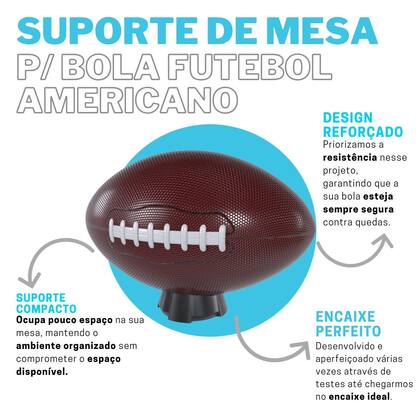 Imagem de Suporte Expositor De Mesa Para Bola De Futebol Americano