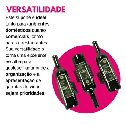 Imagem de Suporte Expositor Organizador De Mesa Para Garrafas De Vinho Deitada