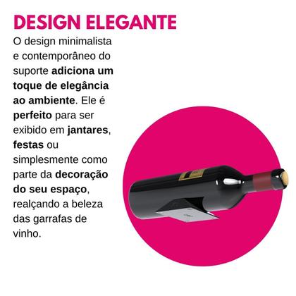 Imagem de Suporte Expositor Organizador De Mesa Para Garrafas De Vinho Deitada