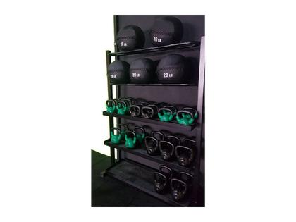 Imagem de Suporte Expositor P/ Kettlebells e Wall Balls 5 Prateleiras