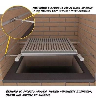 Imagem de Suporte Extensor Para Churrasqueira De Alvenaria Tijilo Apoiador De Grelhas Espetos Grill Com Regulagem