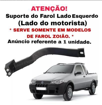 Imagem de Suporte Farol Fiat Palio Fire 2008 2009 2010 2011 2012 2013 2014 2015 2016 2017 Lado Esquerdo Original