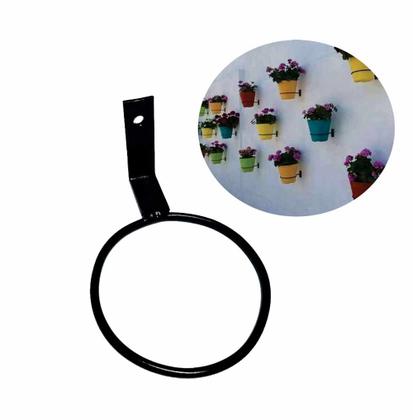 Imagem de Suporte Ferro Pendurar Vaso De Planta Parede C/ 4 Diâmetros