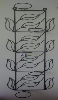 Imagem de Suporte Ferro Plantas Folhas 1,00x0,40  Preto 5 Vasos jardim vertical parede