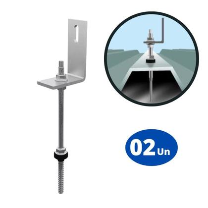 Imagem de Suporte Fixa Linha C Placa Solar Telha Fibro Metálica 02 Un