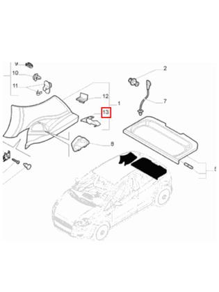 Imagem de Suporte Fixação Esquerdo Tampão Fiat Punto 2008 2017 Original