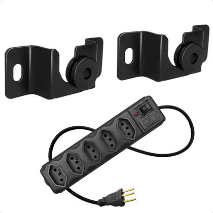 Imagem de Suporte Fixo Ajustável TV Monitor 13 Á 70 Polegadas Inclinável Compacto Filtro Linha 5 Tomadas