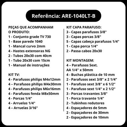 Imagem de Suporte fixo de parede articulado para tv 10 a 55 polegada parede 3 movimentos triarticulado com inclinação  longo