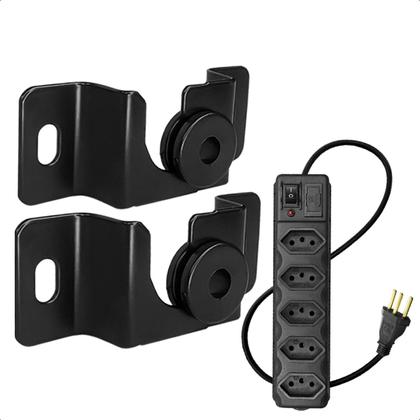 Imagem de Suporte Fixo de Parede TV 13 a 70 Extensão 5 Tomadas com Chave Liga Desliga