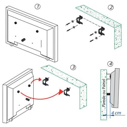 Imagem de Suporte Fixo Para Parede Para Tv Hd Philco Led 32 Polegadas