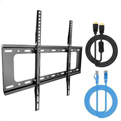 Imagem de Suporte Fixo TV 40 Á 80 Polegadas Com Cabo HDMI 1.5m E Cabo Rede RJ45 3m