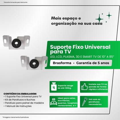 Imagem de  Suporte Fixo Universal em Alumínio para TV 10" a 85" - SBRUAB700 Brasforma