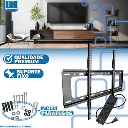 Imagem de Suporte FixoUniversal 4080” até 75kg + Extensão 4 Tomadas com Chave On/Off