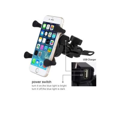 Imagem de Suporte Garra Celular Gps Moto Universal Carregador Usb - Império