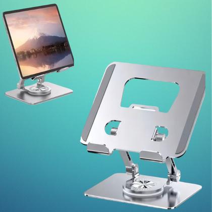 Imagem de Suporte Giratório 360 Em Alumínio B-Max Para Notebook e Tablet Dobrável Antiderrapante Compacto Cin
