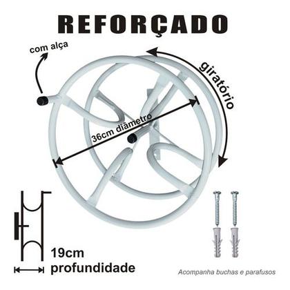 Imagem de Suporte Giratório Parede Aço Mangueira 30m Borracha Jardim