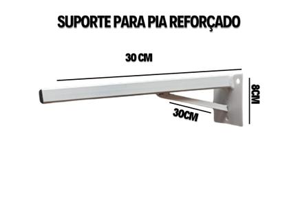 Imagem de Suporte Grapa Para Pia Parafusar Super Reforçado mão francesa com 2 Unidades e Kit de instalação