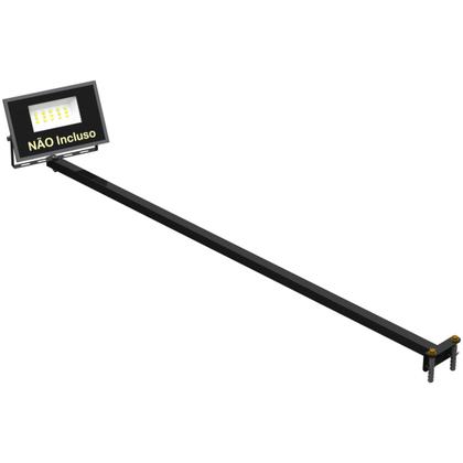 Imagem de Suporte Haste De Refletor Led Fachada 100 CM Preto Base L