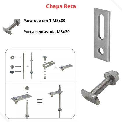 Imagem de Suporte Haste Fixa Painel Solar Telha Fibrocimento 06 Und