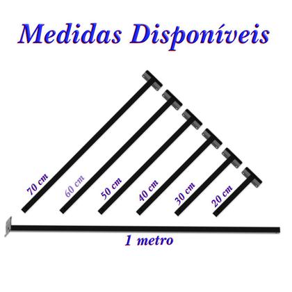 Imagem de Suporte Inclinação Haste De Refletor Led Parede Fachada Banner Base Inclinada 20 Cm Preto