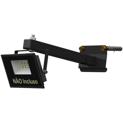 Imagem de Suporte Inclinação Haste De Refletor Led Parede Fachada Banner Base Inclinada 20 Cm Preto