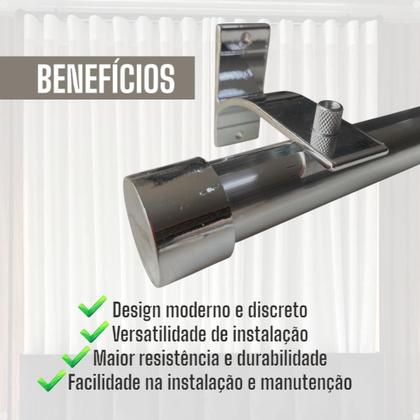 Imagem de Suporte Inove Trilho Suiço Simples Instalação Parede Cortina Wave Kit com 1.2.3.4.5.6 Un