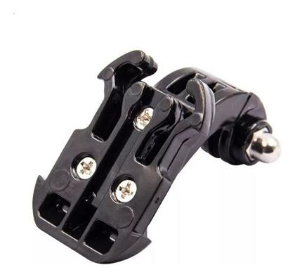 Imagem de Suporte Lateral De Capacete compativel Gopro + Kit Adesivo Curvo E Reto Cor:Preto