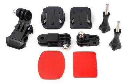 Imagem de Suporte Lateral De Capacete compativel Gopro + Kit Adesivo Curvo E Reto Cor:Preto