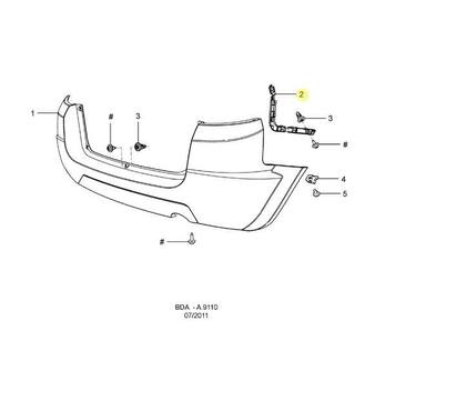 Imagem de Suporte Lateral Sup Para-Choque Traseiro Ld Ford Ka 08 À 11