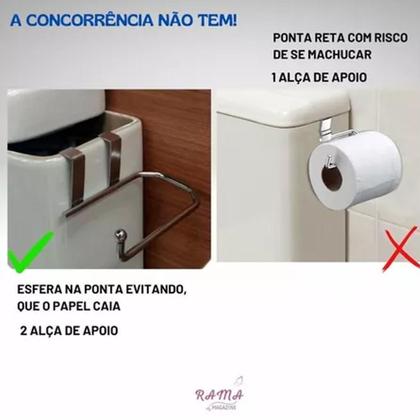 Imagem de Suporte Luxo P/ Papel Higienico Caixa Acoplada 1 Rolo Aço