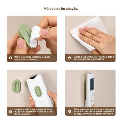 Imagem de Suporte Magnético De Parede Para Controle Remoto, Armazenamento Autoadesivo Para Controles Remotos E