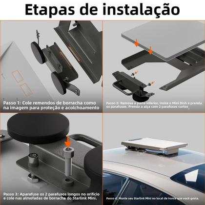 Imagem de Suporte Magnético Starlink Mini Para Carro, Kit De Montagem Para Veículos E Rack De Teto De RV Com