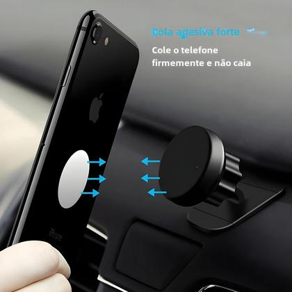 Imagem de Suporte Magnético Universal para Carro - Placa de Metal Adesiva para Celular