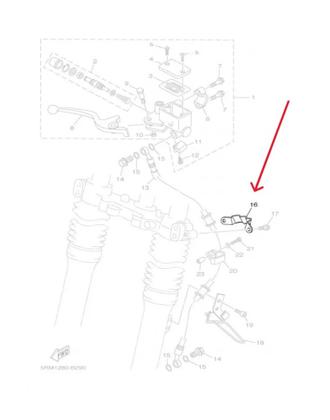 Imagem de Suporte Mangueira Freio Diant Xtz 125 03-16 Original Yamaha 5RMF587500