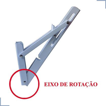 Imagem de Suporte Mão Francesa Dobrável Retrátil Reforçada 25cm + Kit c/ 04