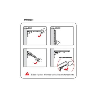 Imagem de Suporte Mão Francesa Retrátil Reforçada 35cm Mesa Dobrável