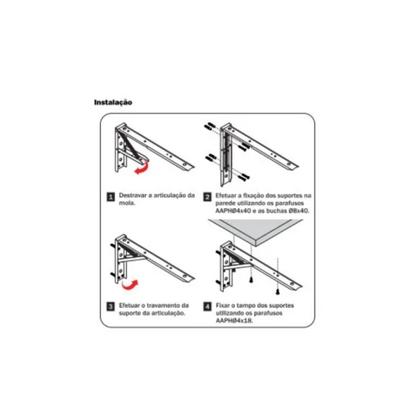 Imagem de Suporte Mão Francesa Retrátil Reforçada 35cm Mesa Dobrável