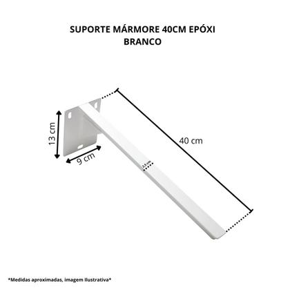 Imagem de Suporte Mármore Granito Bancada em Epóxi 40cm Branco - FD