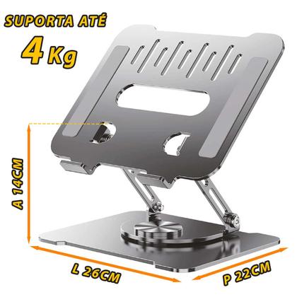 Imagem de Suporte Mesa Apoio Base Stand Notebook Articulado Ajustável  Ergonômico Dobrável Alumínio Premium 