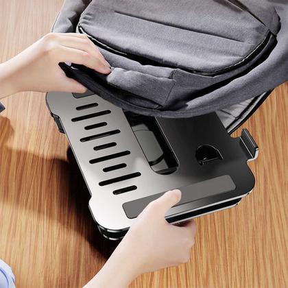Imagem de Suporte Mesa Apoio Base Stand Notebook Articulado Ajustável  Ergonômico Dobrável Alumínio Premium 