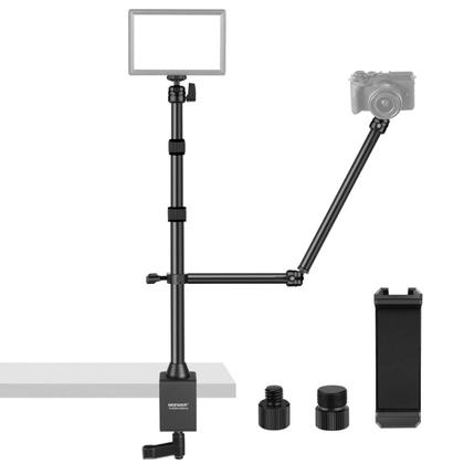 Imagem de Suporte Mesa Ballhead Duplo 120cm Para Camera Celular E Luz Neewer