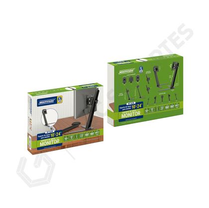 Imagem de Suporte Mesa Com Vesa e Ajuste Altura Para Monitor 10 à 27 Polegadas MT-SLIM Multivisão