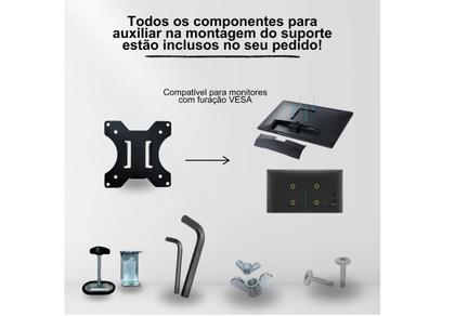 Imagem de Suporte Mesa Dois Monitores Braço Tv Articulado Home Office Cor Preto