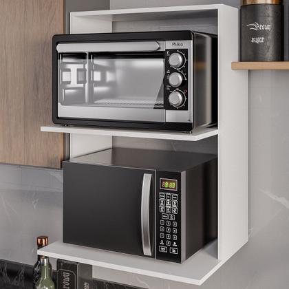 Imagem de Suporte Micro-Ondas e Forno Armário Aéreo 60cm Turim M24 Branco - Mpozenato