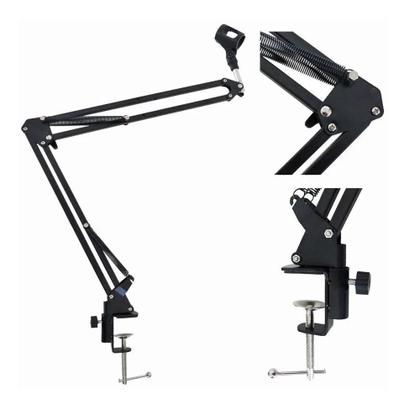 Imagem de Suporte microfone premium articulado braço ajustavel universal em aço poscast estudio