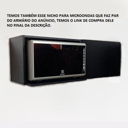 Imagem de Suporte Microondas Cozinha Gabinete Nicho Multiuso Mdf Preto